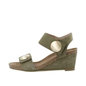 CA’SHOTT A/S Dam Casalberta kardborrband knapp läder hälsandal, OLIV, 41 EU, EU 5740017041324