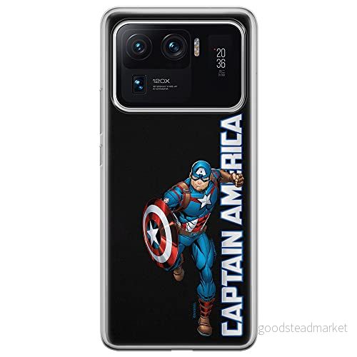 ERT GROUP mobiltelefonfodral för Xiaomi MI 11 ULTRA originalt och officiellt licensierat Marvel mönster Captain America 030 anpassad till formen på mobiltelefonen, fodral tillverkad av TPU plast 5904805324369