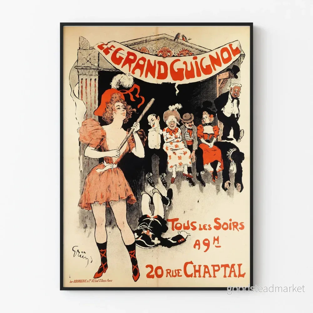 Vintageposter Le Grand Guignol – Väggdekoration teater Paris