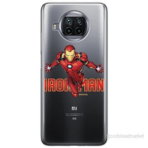 ERT GROUP mobiltelefonfodral för Xiaomi MI 10T LITE/REDMI NOTE 9 PRO 5G originalt och officiellt licensierat Marvel mönster Iron Man 030, gedeeltelijk transparant 5904805152467