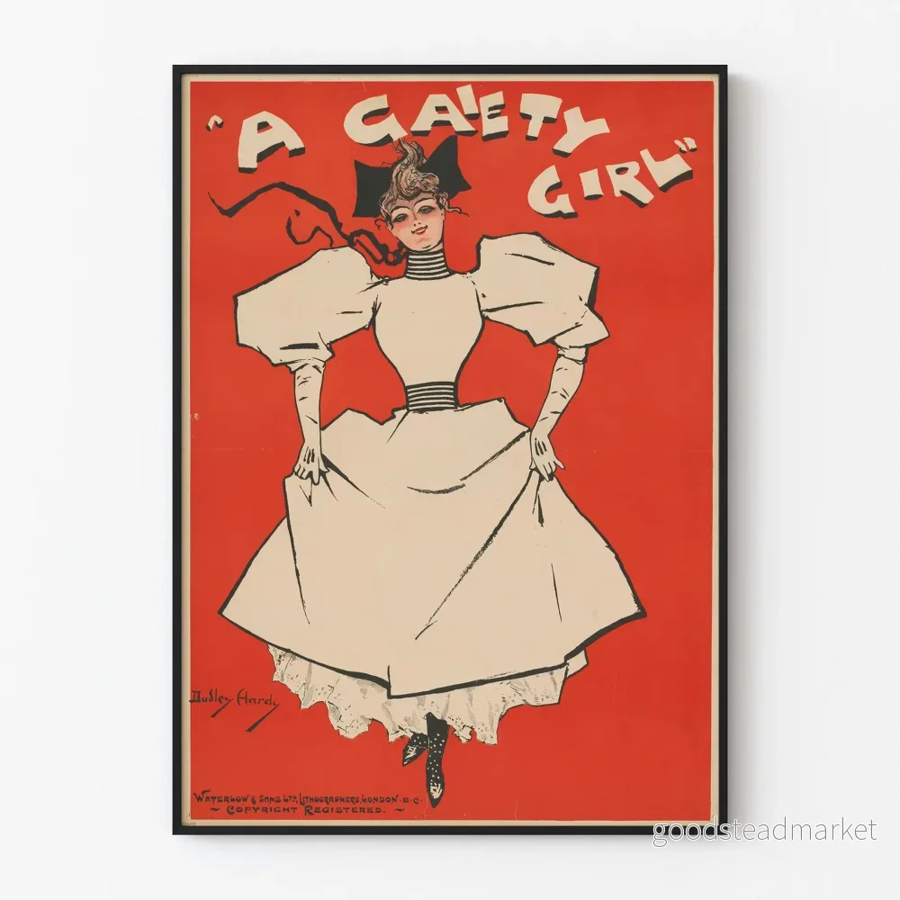 Vintageposter A Gaiety Girl - Konstnärlig väggdekoration poster