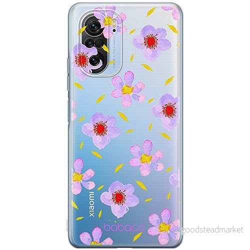 ERT GROUP mobiltelefonfodral för Xiaomi MI 11i/ REDMI K40/K40 PRO/POCO F3/ F3 PRO originalt och officiellt licensierat Babaco mönster Flowers 022, gedeeltelijk transparant 5905511884895