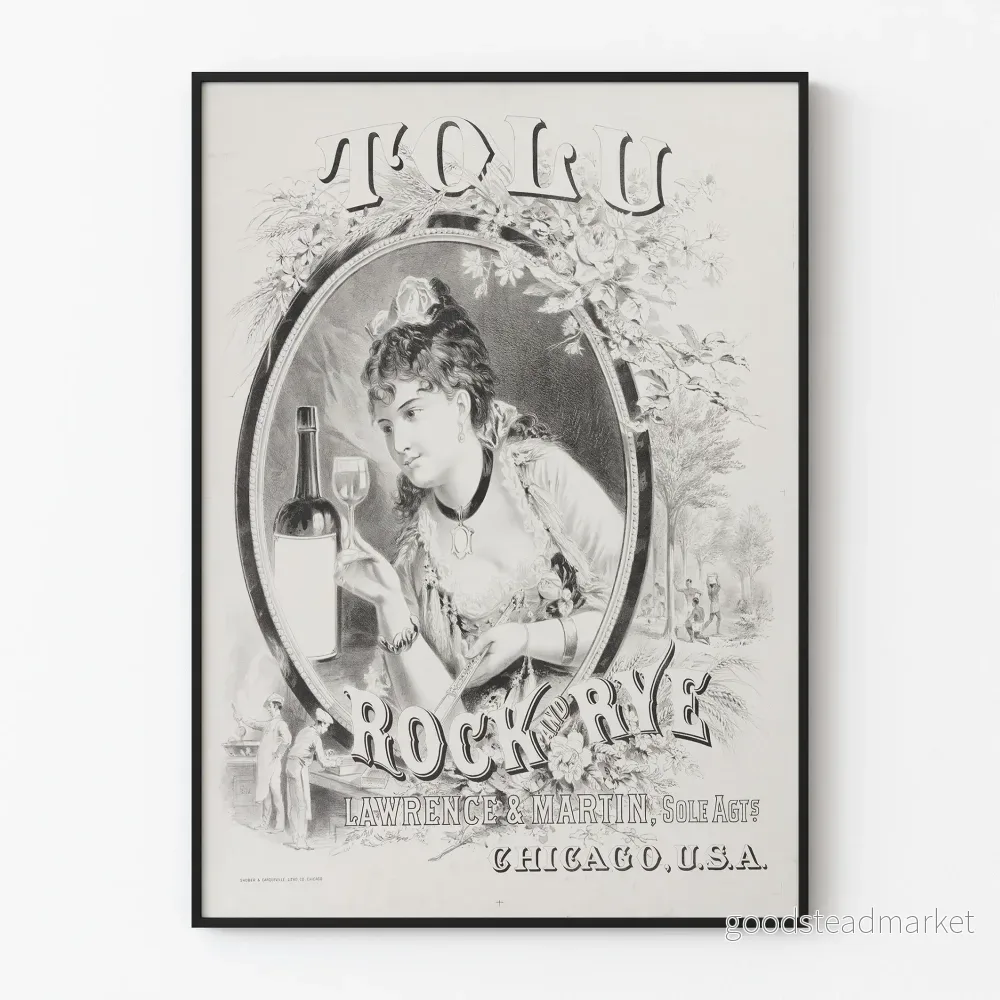 Vintageposter Tolu Rock and Rye - Chic väggdekoration