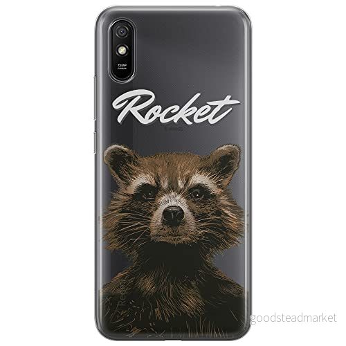 ERT GROUP mobiltelefonfodral för Xiaomi REDMI 9A originalt och officiellt licensierat Marvel mönster Rocket 006 optimalt anpassad till formen på mobiltelefonen, gedeeltelijk transparant 5903040308752