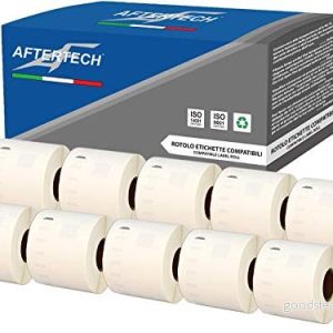 Aftertech 10 x 99015 54 70 mm kompatibla etikettrullar (320 etiketter/rulle = 3200 totalt) för Dymo LabelWriter Seiko SLP skrivaretiketter S0722440 8052532911172