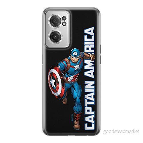 ERT GROUP mobiltelefonfodral för Oneplus NORD CE 2 originalt och officiellt licensierat Marvel mönster Captain America 030 anpassad till formen på mobiltelefonen, fodral tillverkad av TPU plast 5905511290184