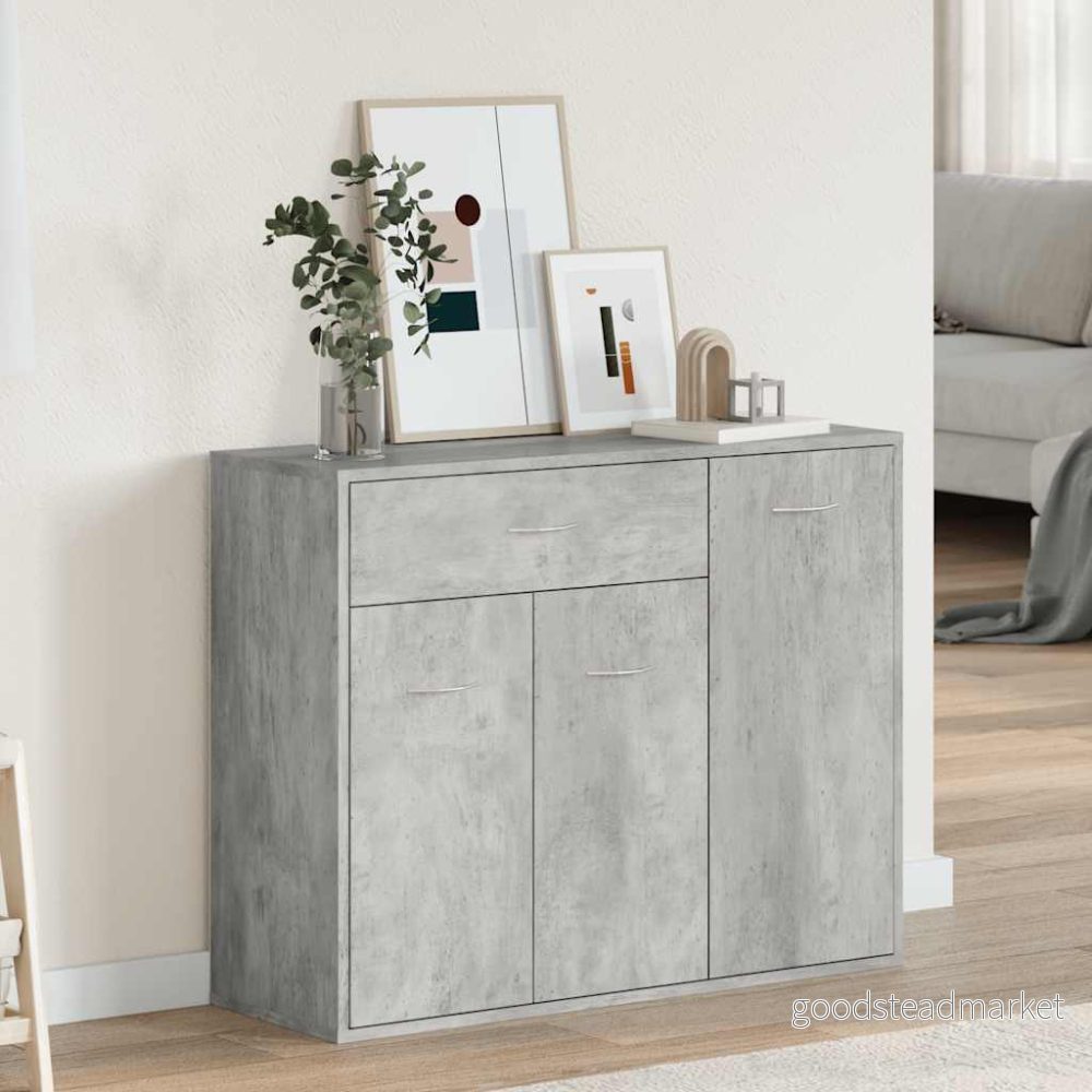 vidaXL Byrå betonggrå 88x30x70 cm konstruerat trä 8719883786285