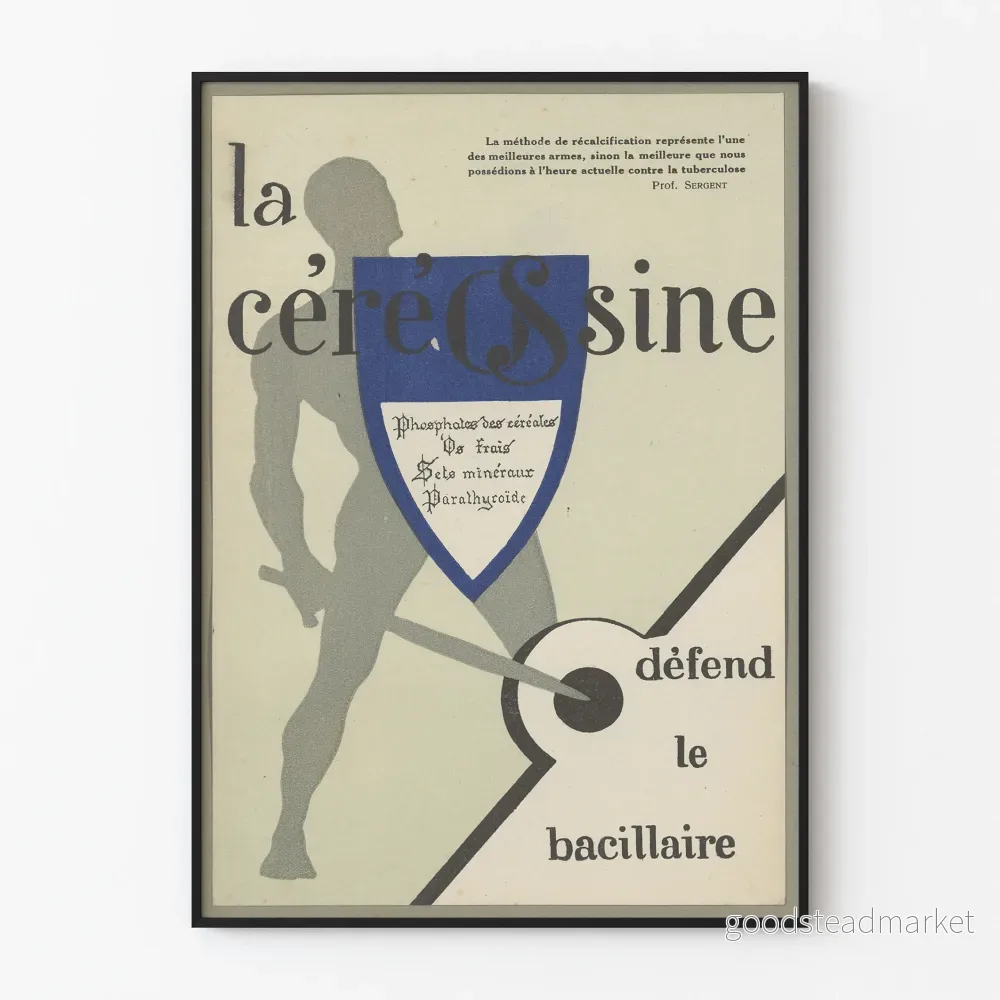 Vintageposter La Céreossine Metod för försvar mot tuberkulos
