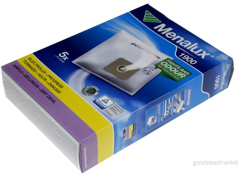 Menalux 1900 – Dammsugarpåsar 5-pack inkl. Mikrofilter för Electrolux AEG 9001961276 3023372025515 Menalux 1900 – Dammsugarpåsar 5-pack inkl. Mikrofilter för Electrolux AEG 9001961276 3023372025515