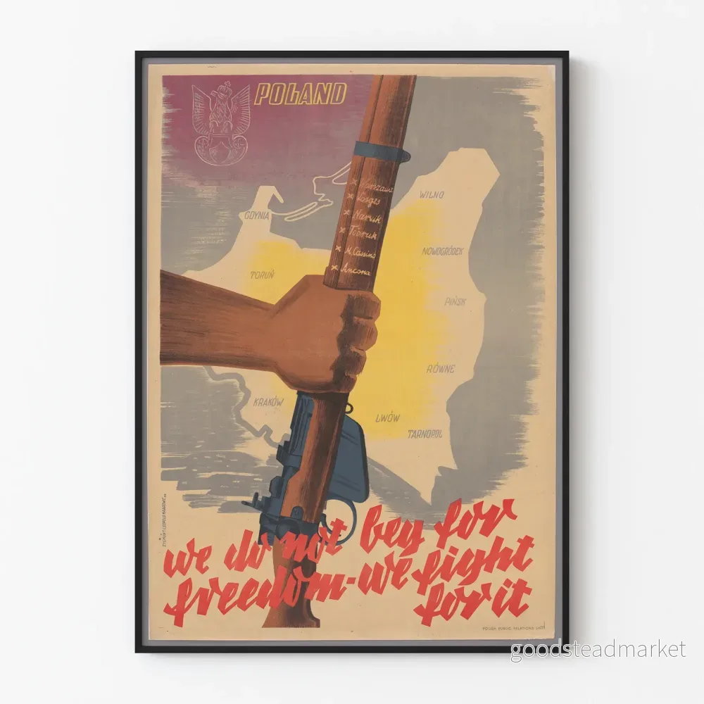 Patriotisk väggposter 'Vi bönfaller inte om frihet' Polen