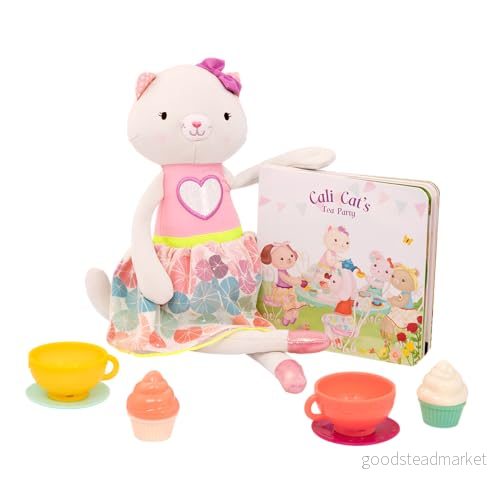 B. toys teservis med gosedjurskatt leksaksmat, porslin, bilderbok, gosedjur ballerina kökstillbehör för barn från 2 år 62243444577