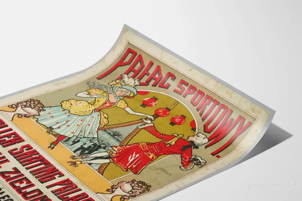 Vintageposter av Palais du Roller Skating i Lwów - Retro väggdekoration - Bild 3