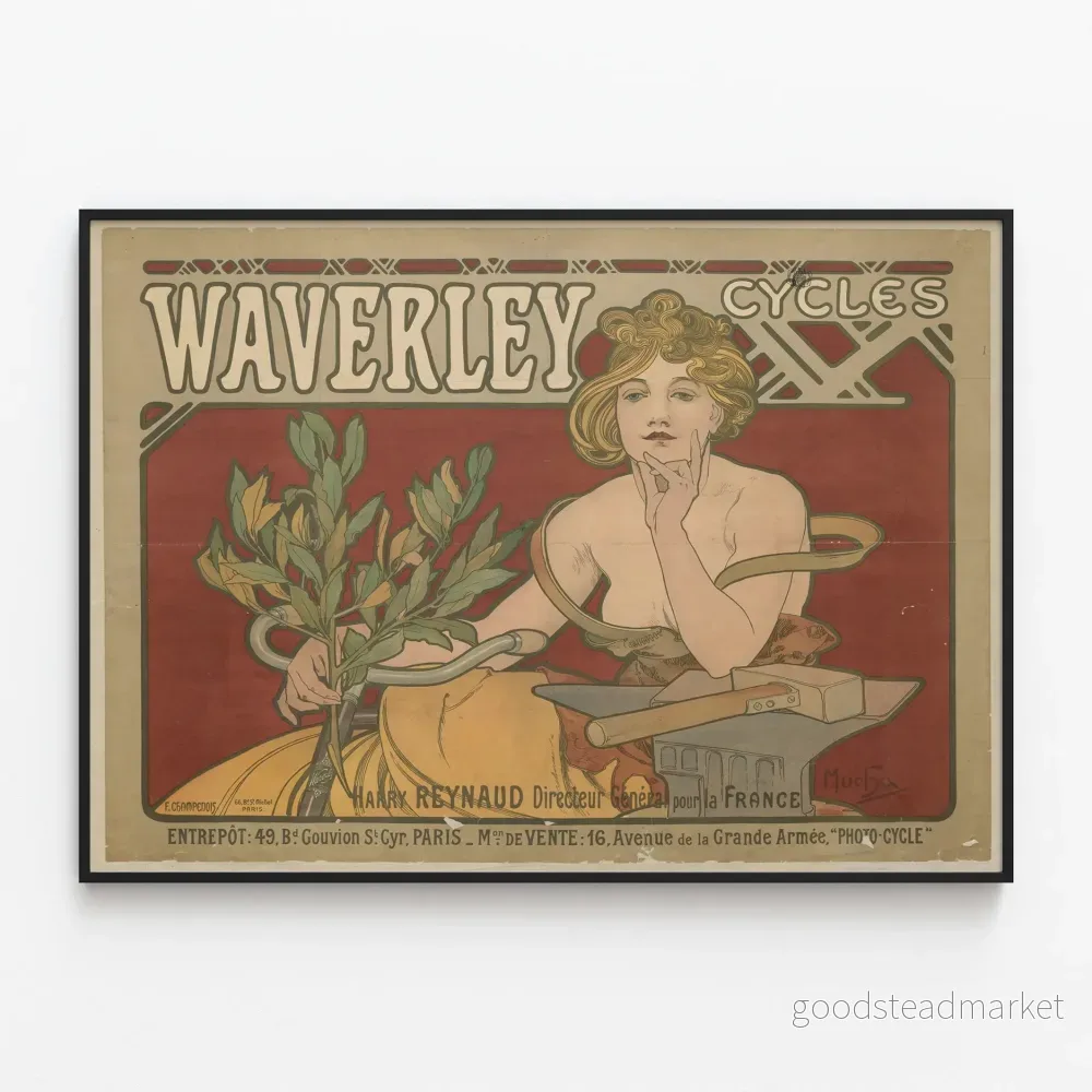 Vintageposter Waverley Cycles – Väggdekoration Art Nouveau Vintageposter Waverley Cycles – Väggdekoration Art Nouveau