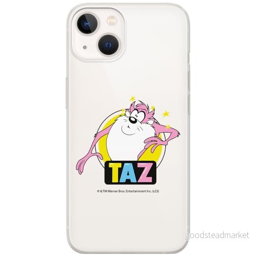 ERT GROUP mobiltelefonfodral för Iphone 13 originalt och officiellt licensierat Looney Tunes mönster Tasmanian 007 optimalt anpassad till formen på mobiltelefonen, gedeeltelijk transparant 5905795137144