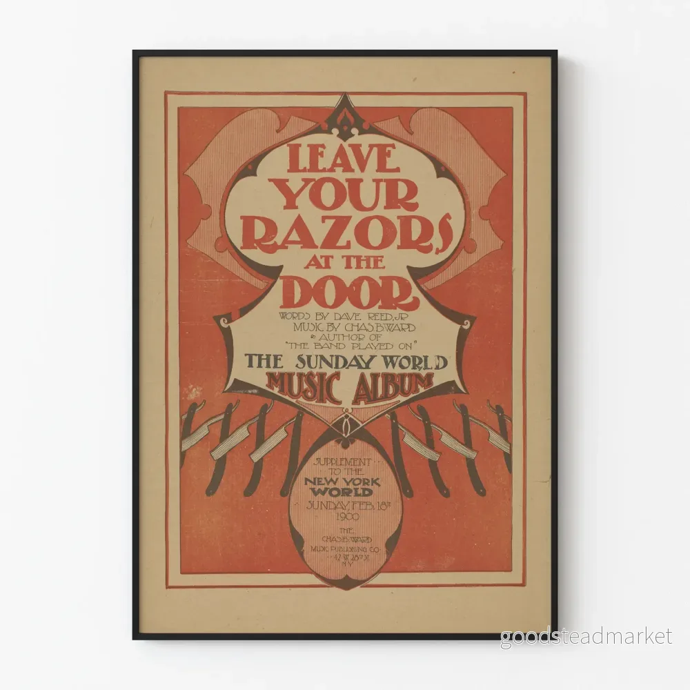 Vintage musikposter Leave Your Razors at the Door