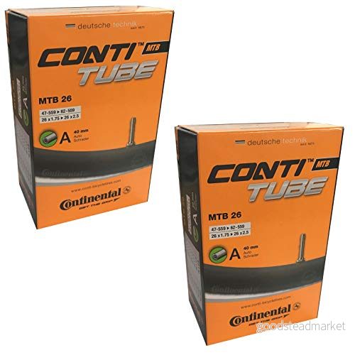 Continental 26 tum x 1,75 2,5 mountainbike innerslang Schrader 40 mm ventil (set med 2), svart 5059454060707