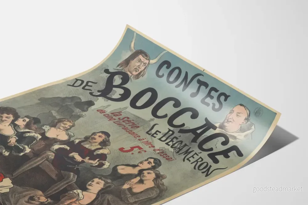 Vintageposter Boccaces berättelser Le Décaméron - Litterär väggdekoration - Bild 3