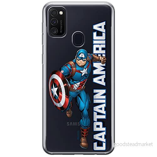 ERT GROUP mobiltelefonfodral för Samsung M21 originalt och officiellt licensierat Marvel mönster Captain America 030 optimalt anpassad till formen på mobiltelefonen, gedeeltelijk transparant 5904805321481