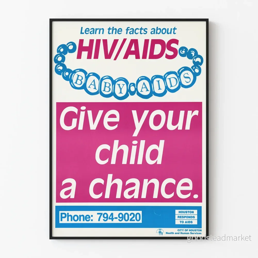 Vintage affisch för HIV/AIDS-upplysning för barn