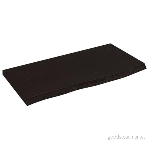Vägghylla mörkbrun 60x30x2 cm behandlad massiv ek 8720845814854