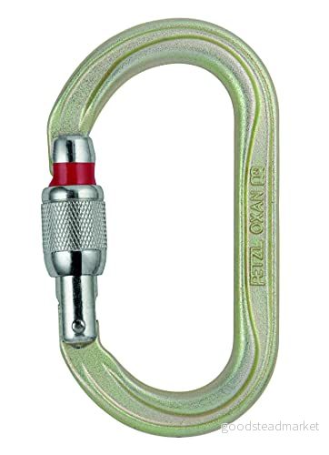 PETZL New Oxan höghållfast karbinhake, oval storlek: jigghuvud skruv, guld M72A SL 3342540815896