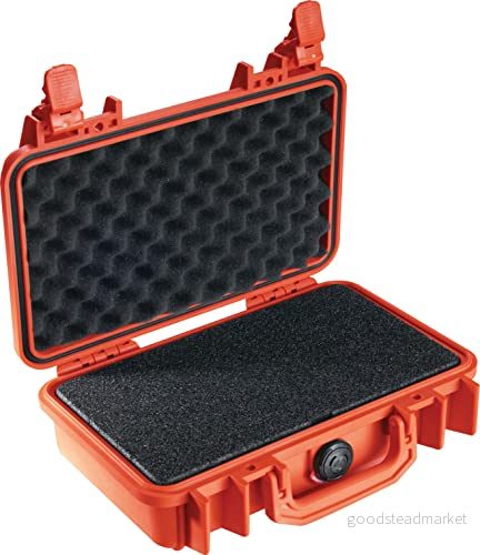 PELI Protector 1170 skyddsväska, IP67 vattentät, 3 liters kapacitet, tillverkad i USA, med anpassningsbar skuminredning, orange 19428094720