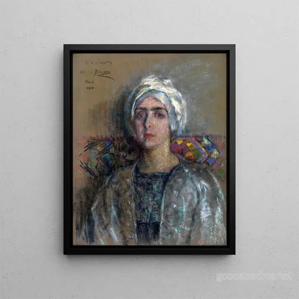 Målning Le Turban Blanc - Alice Pike Barney | Konsttryck
