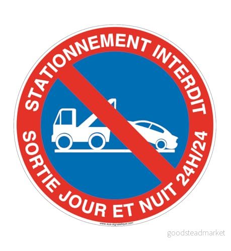 AUA SIGNALETIQUE Parkeringspanel, dygnet runt Ø 450 mm, vinyl självhäftande 3666180270007