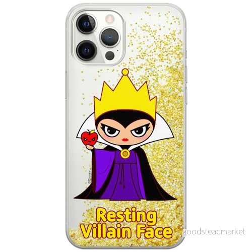 ERT GROUP mobiltelefonfodral för Apple Iphone 12/12 PRO originalt och officiellt licensierat Disney mönster The Evil Queen 002, med glitter overflow effekt 5905131473813