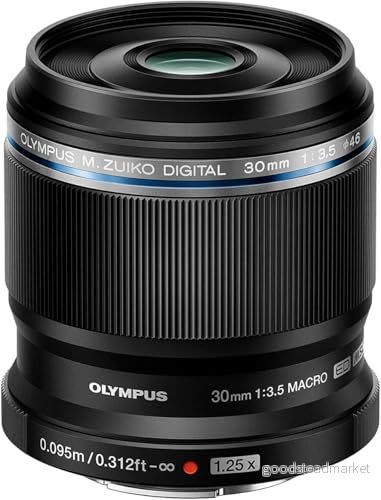 Olympus M. Zuiko Digital ED 30 mm F3.5 makrolins, lämplig för alla MFT kameror (Olympus OM D & PEN modeller, Panasonic G series), svart 4545350049966