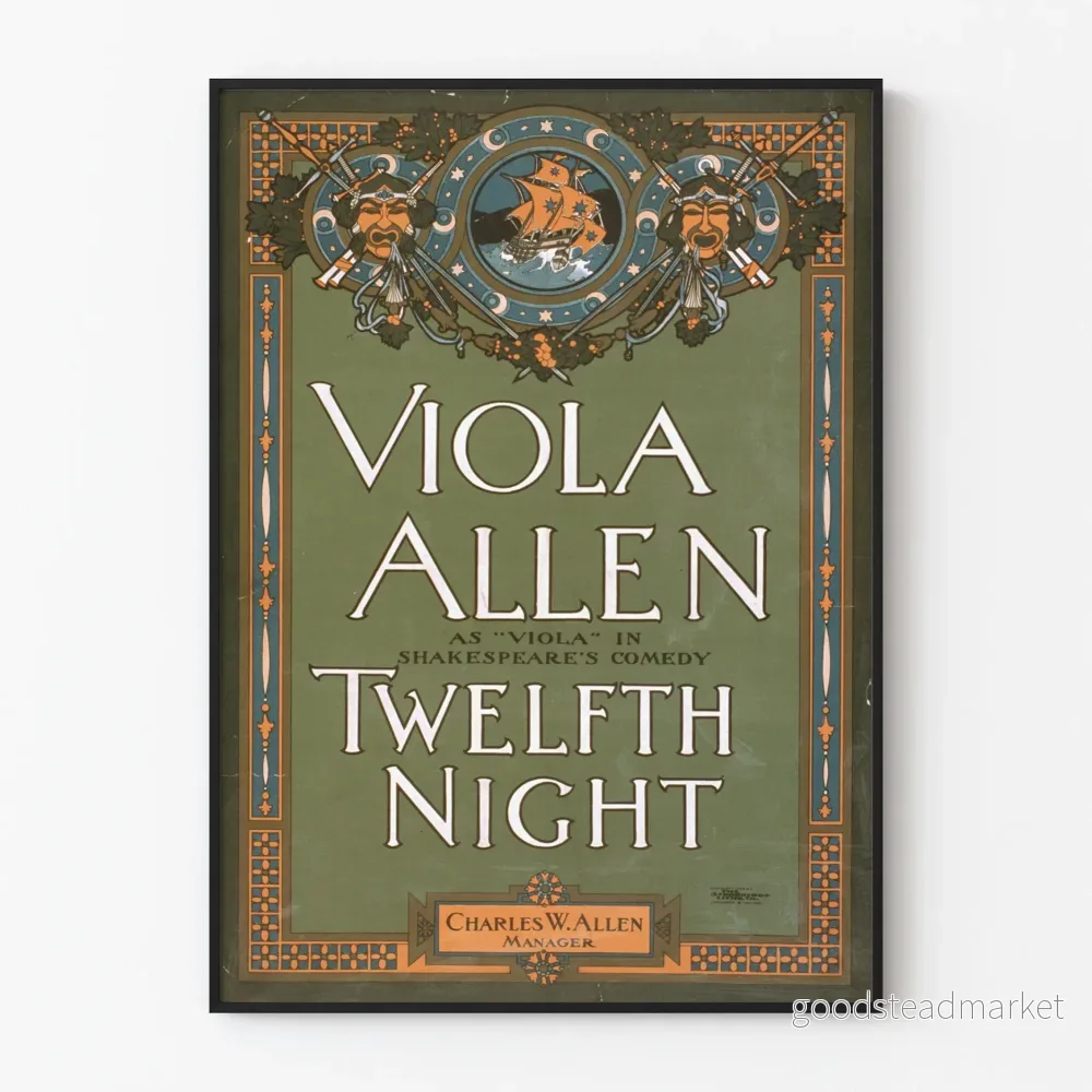 Vintageposter Viola Allen i Nattens Konungar – Väggdekoration för Klassisk Teater Vintageposter Viola Allen i Nattens Konungar – Väggdekoration för Klassisk Teater