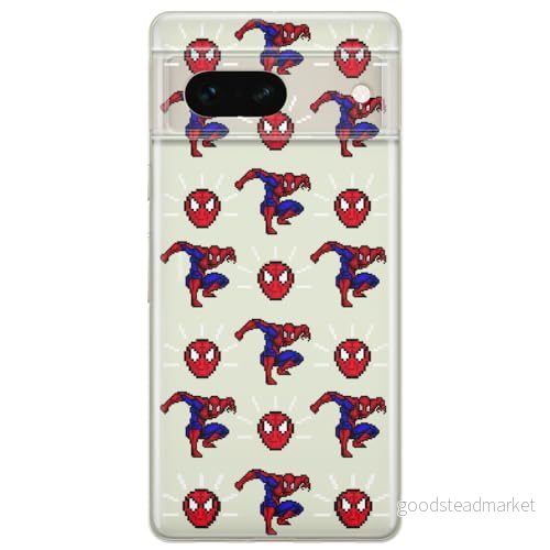 ERT GROUP mobiltelefonfodral för Google PIXEL 7 originalt och officiellt licensierat Marvel mönster Spider Man 025 optimalt anpassad till formen på mobiltelefonen, gedeeltelijk transparant 5905795154608