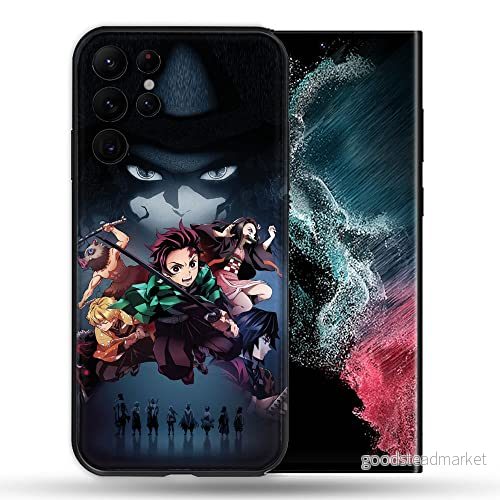 Fodral för Samsung Galaxy S22 Ultra Manga Demon Slayer svart 3614848207490