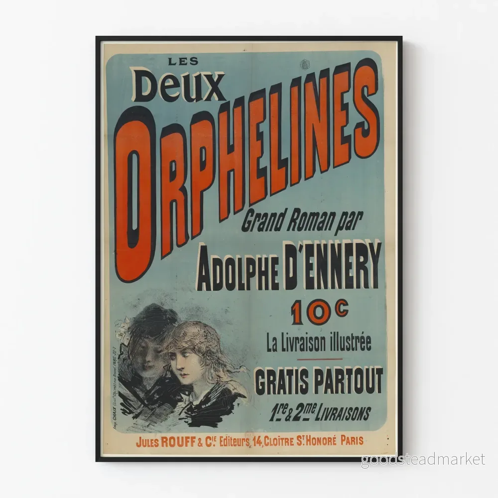 Vintageposter Les Deux Orphelines av Adolphe Dennery