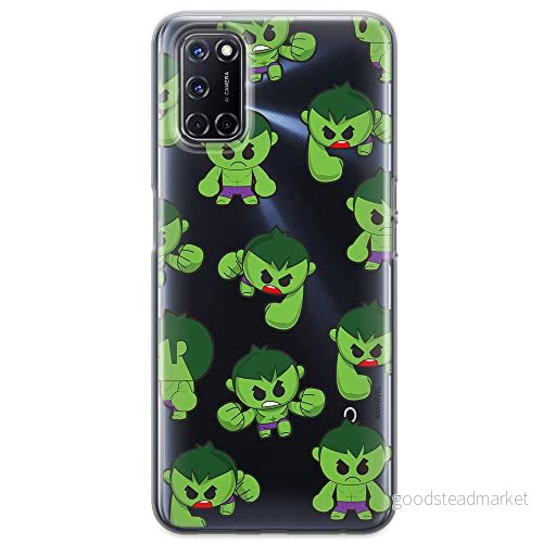 ERT GROUP mobiltelefonfodral för Oppo A92/ A72/ A52 originalt och officiellt licensierat Marvel mönster Hulk 006 optimalt anpassad till formen på mobiltelefonen, gedeeltelijk transparant 5904805239809