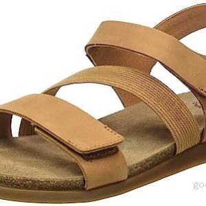 CA’SHOTT A/S Dam Casalice Kardborreband elastisk nubuck platt sandal, Brandy, 40 EU, EU 5740017025805