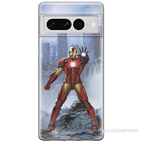 ERT GROUP mobiltelefonfodral för Google PIXEL 7 PRO originalt och officiellt licensierat Marvel mönster Iron Man 006 optimalt anpassad till formen på mobiltelefonen, fodral tillverkad av TPU plast 5905795181888