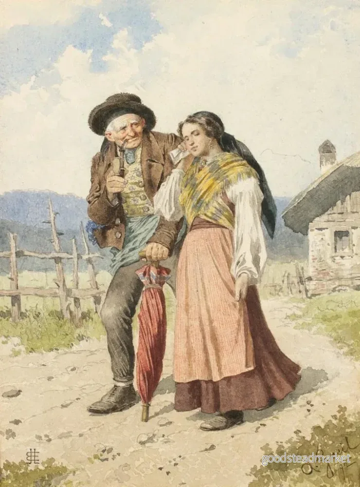 Målning Kirchgang - Alois Greil | Konsttryck - Bild 2
