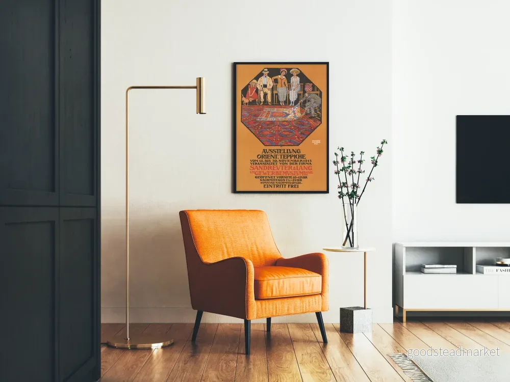 Vintageposter för utställning med orientaliska mattor Sandreuter & Lang - Bild 2