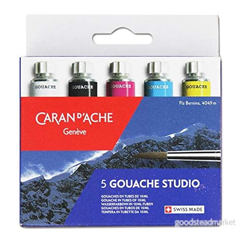 Caran d'Ache 3 primärfärger + svart vit, 21 ml 7610186131318