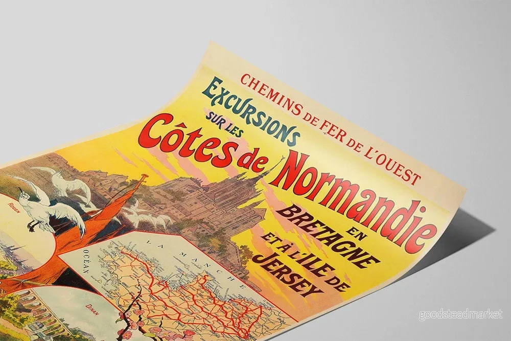 Normandie-Bretagne-tågen | Konsttryck av äldre Poster - Bild 3
