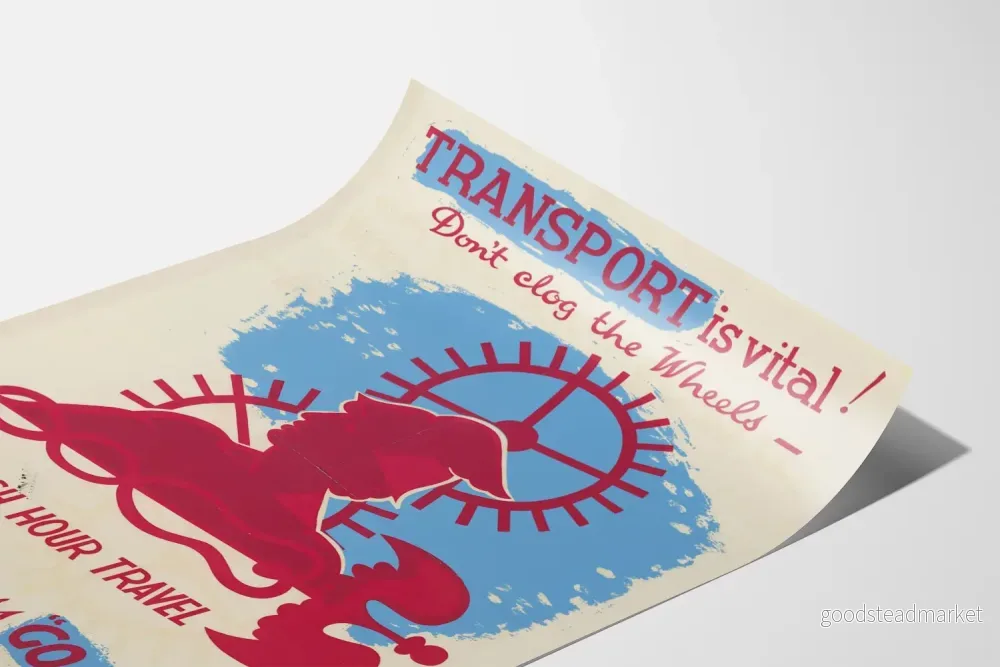 Vintage transportposter - Undvik köer för en smidig resa - Bild 3