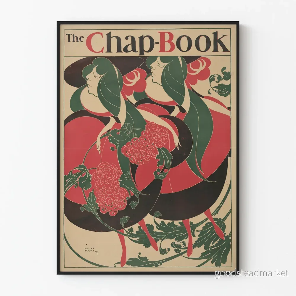 Kunstnärlig vintageposter The Chap-Book av Will H. Bradley