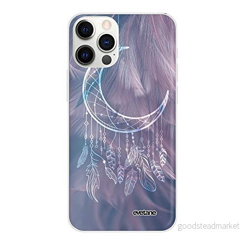 Evetane fodral kompatibelt med iPhone 12/12 Pro 360 helkropp främre ryggbeständig smalt skyddande fast transparent måne drömfångare modemönster 3666087697105