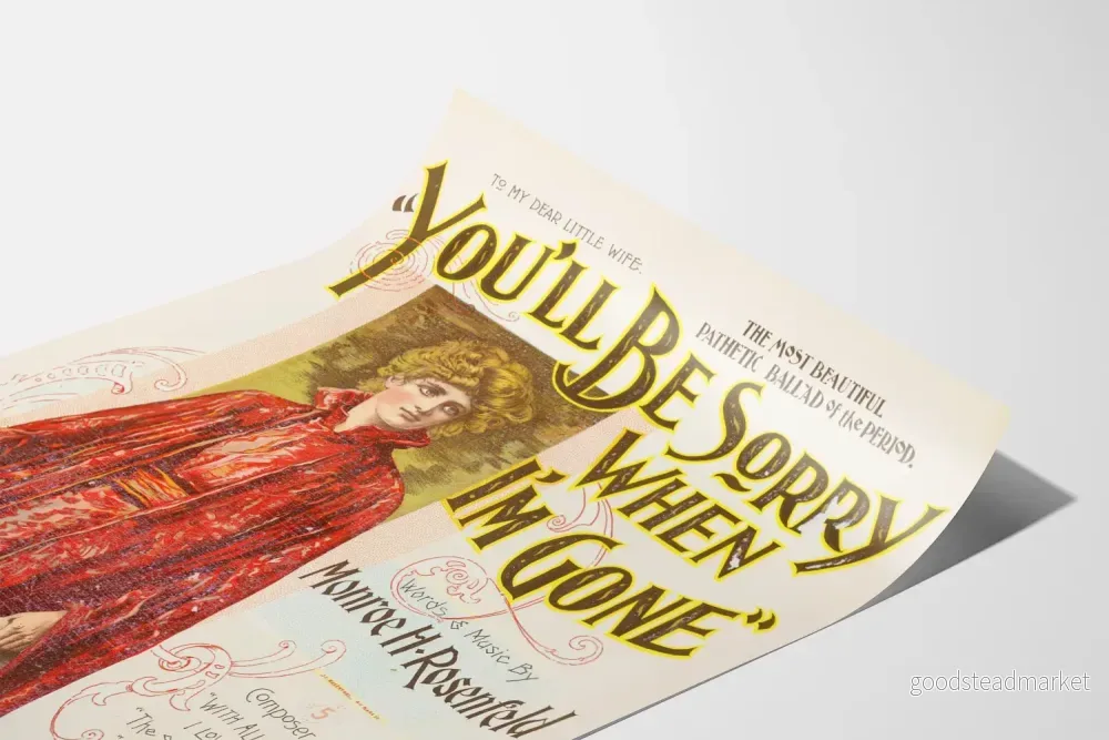 Vintageposter av låten "You'll Be Sorry When I'm Gone" dekorativ - Bild 3