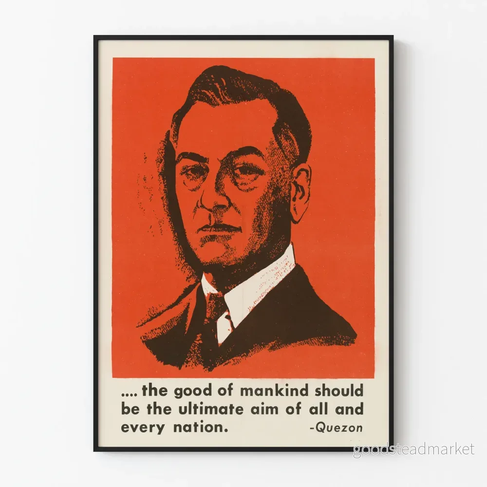 Dekorativ poster i vintage stil av Quezon för väggdekoration