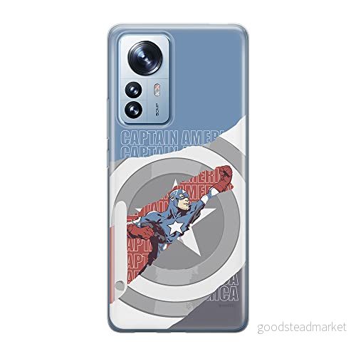 ERT GROUP mobiltelefonfodral för Xiaomi 12 PRO originalt och officiellt licensierat Marvel mönster Captain America 013 anpassad till formen på mobiltelefonen, fodral tillverkad av TPU plast 5905511515768