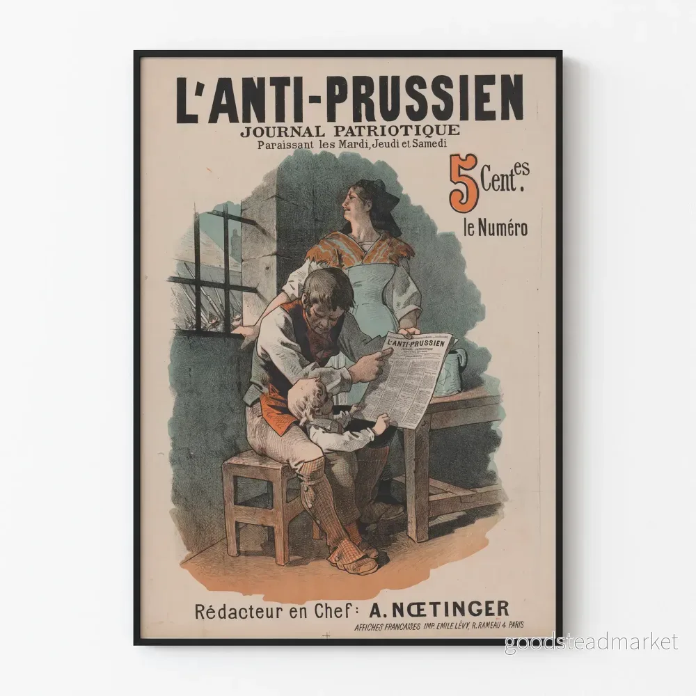 Vintageposter Journal Patriotisk L'Anti-Prussien