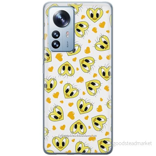 ERT GROUP mobiltelefonfodral för Xiaomi 12 PRO originalt och officiellt licensierat Looney Tunes mönster Tweety 017 optimalt anpassad till formen på mobiltelefonen, fodral tillverkad av TPU plast 5905795120528