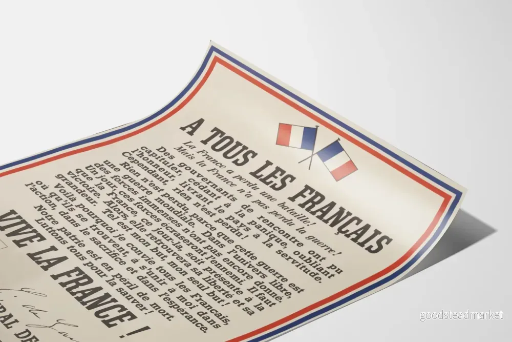 Historisk poster A Alla fransmän – Upprop av general de Gaulle - Bild 3